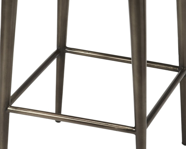 HomeRoots 32" Stylish Brown and Gray Backless Counter Height Bar Chair for Modern Kitchens and Dining Spaces 389112