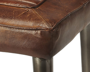 HomeRoots 32" Stylish Brown and Gray Backless Counter Height Bar Chair for Modern Kitchens and Dining Spaces 389112
