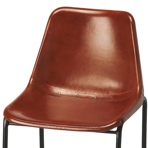 HomeRoots 28" Modern Brown and Black Bar Chair – Stylish Manufactured Wood and Iron Design for Comfort & Support 389114