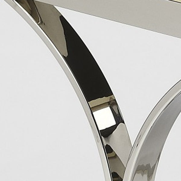 Homeroots 24" Off White And Silver Faux Leather And Iron Backless Counter Height Bar Chair   389116