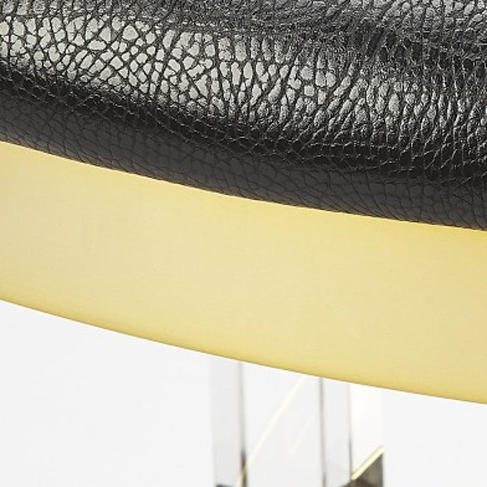 Homeroots Black And Clear Stainless Steel And Steel Backless Counter Height Bar Chair   389125