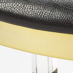 Homeroots Black And Clear Stainless Steel And Steel Backless Counter Height Bar Chair   389125