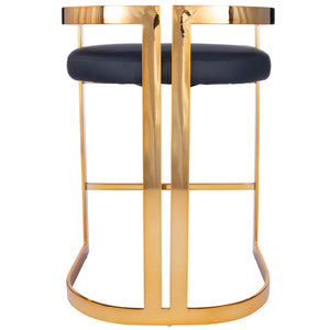 HomeRoots 28" Black and Gold Iron Low Back Counter Chair - Stylish, Durable Seating for Modern Spaces 389129