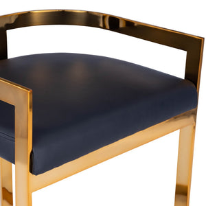 HomeRoots 28" Black and Gold Iron Low Back Counter Chair - Stylish, Durable Seating for Modern Spaces 389129