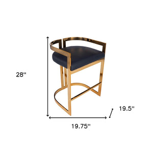 HomeRoots 28" Black and Gold Iron Low Back Counter Chair - Stylish, Durable Seating for Modern Spaces 389129