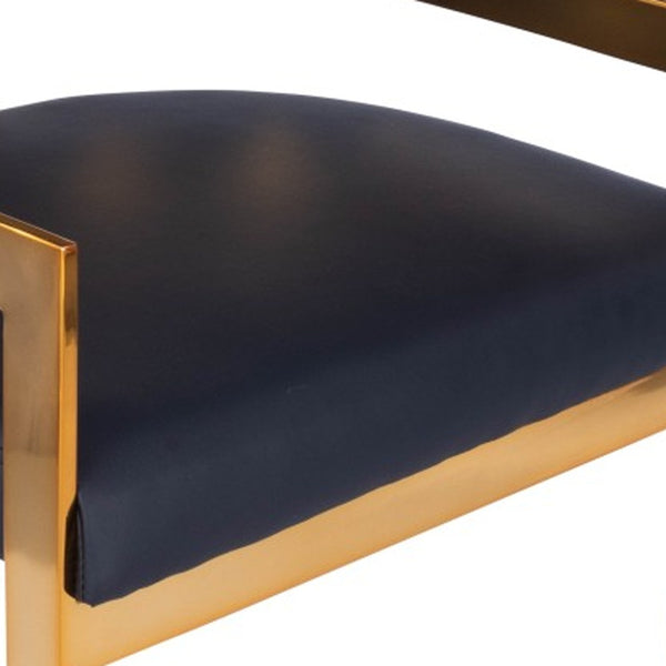 Homeroots 28" Black And Gold Iron Low Back Counter Height Bar Chair  Iron 389129