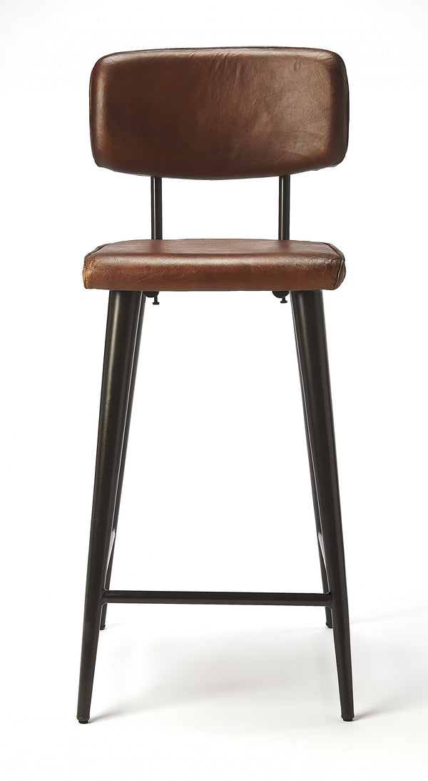 Homeroots 28" Brown And Black Iron Bar Chair  Iron 389132