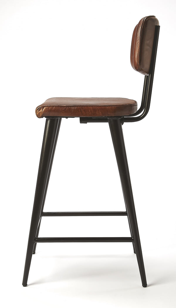 Homeroots 28" Brown And Black Iron Bar Chair  Iron 389132