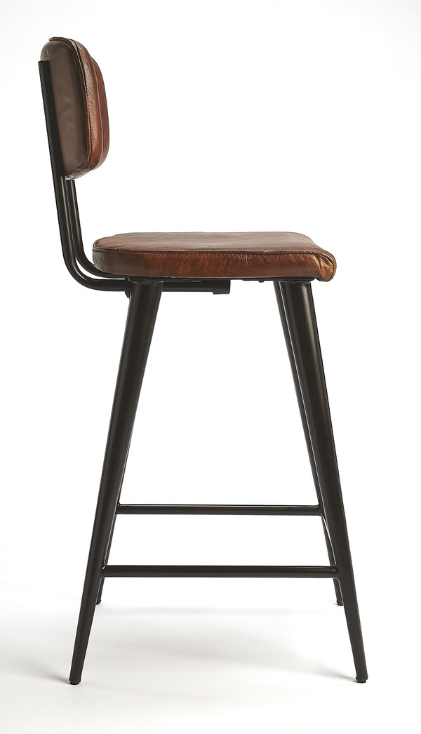 Homeroots 28" Brown And Black Iron Bar Chair  Iron 389132