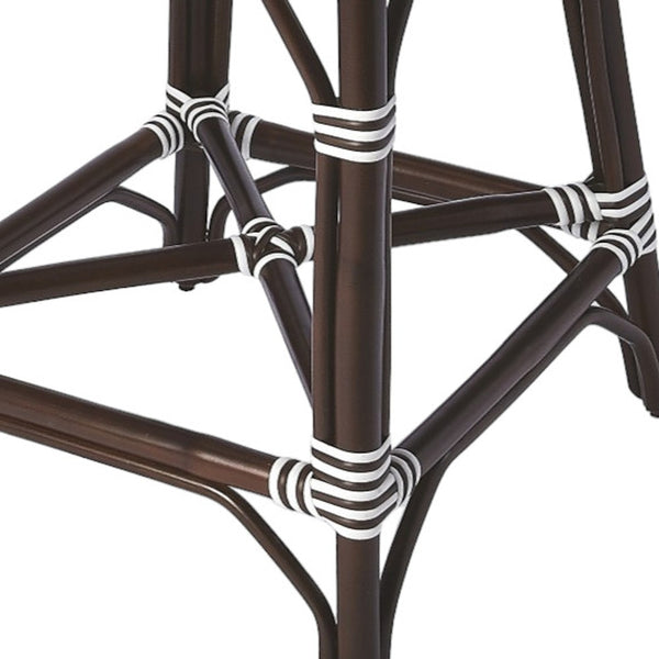 Homeroots 28" White And Dark Brown Heavy Duty Rattan Bar Chair  Rattan 389134