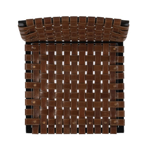 HomeRoots 28" Brown and Black Leather Bar Chair - Stylish Iron Frame, Ergonomic Design for Comfort & Durability 389136