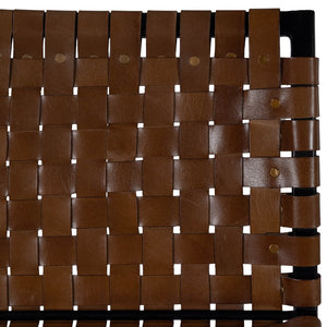 Homeroots 28" Brown And Black Leather And Iron Bar Chair  Iron 389136