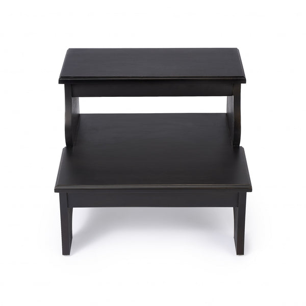 Homeroots 18" Dark Brown Wood Step Stool   389141