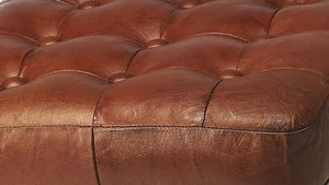 Homeroots 20" Brown And Silver Leather And Iron Backless Bar Chair   389143