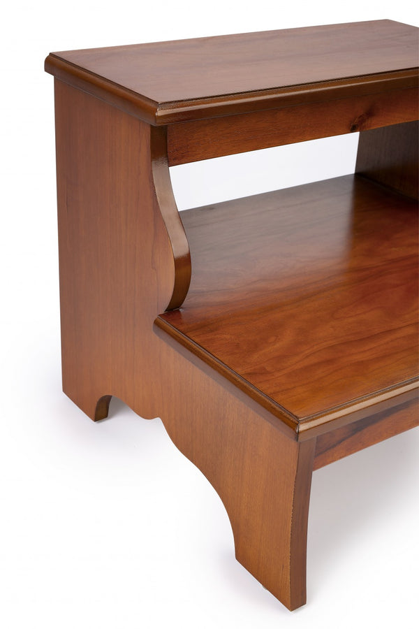 Homeroots 15" Brown Solid And Manufactured Wood Step Stool   389145