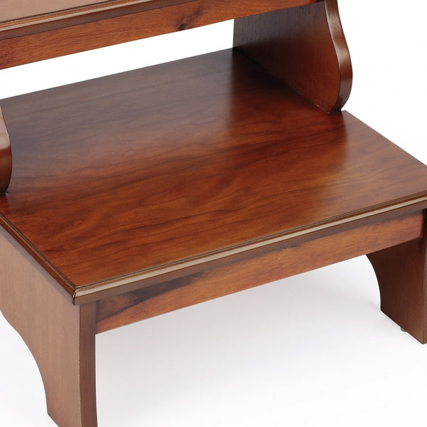 Homeroots 15" Brown Solid And Manufactured Wood Step Stool   389145