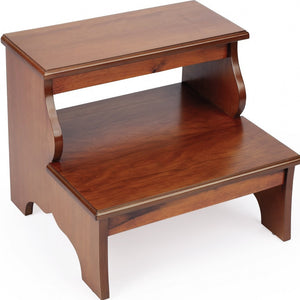 Homeroots 15" Brown Solid And Manufactured Wood Step Stool   389145