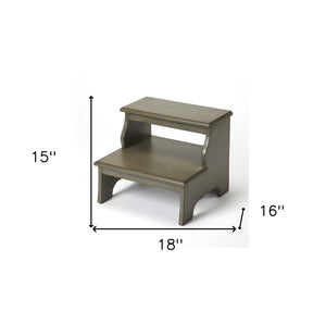Homeroots Handcrafted Silver Satin Step Stool  Mdf 389147