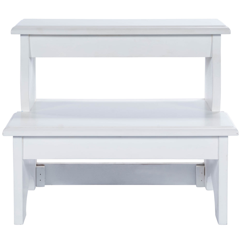 Homeroots 18" White Wood Footstool   389148