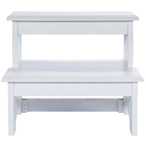 Homeroots 18" White Wood Footstool   389148