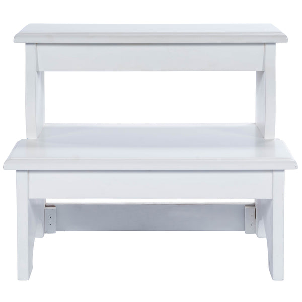 Homeroots 18" White Wood Footstool   389148