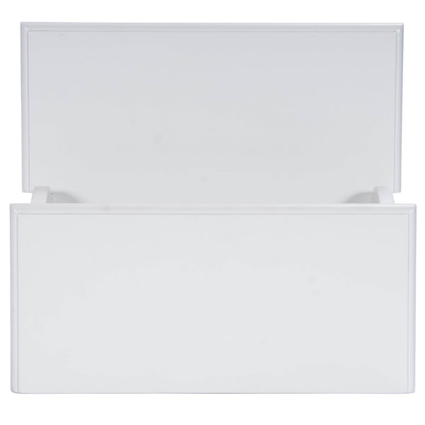 Homeroots 18" White Wood Footstool   389148