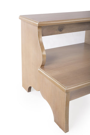 Homeroots 15" Natural Solid And Manufactured Wood Step Stool  Mdf 389150