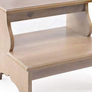 Homeroots 15" Natural Solid And Manufactured Wood Step Stool  Mdf 389150