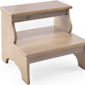 Homeroots 15" Natural Solid And Manufactured Wood Step Stool  Mdf 389150