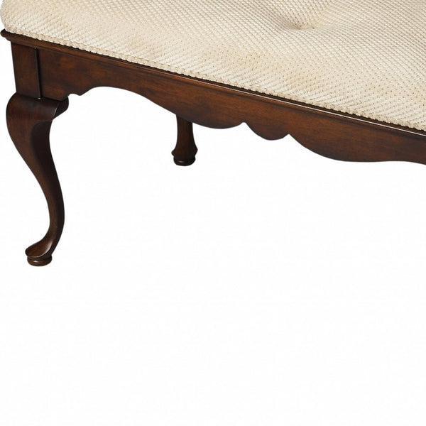 Homeroots Classic Cherry Brown Finish Bench  Solid Wood 389169