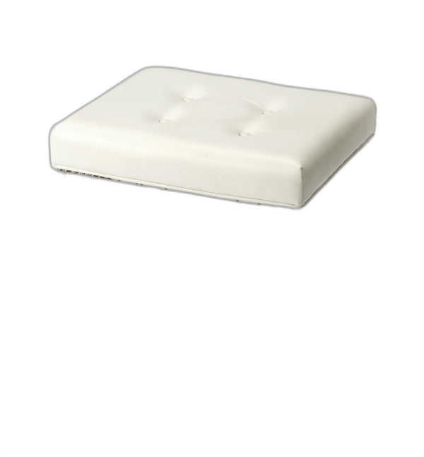 Homeroots 21" White Faux Leather And Clear Ottoman   389183
