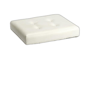 Homeroots 21" White Faux Leather And Clear Ottoman   389183