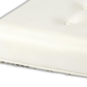 Homeroots 21" White Faux Leather And Clear Ottoman   389183