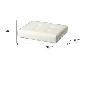 Homeroots 21" White Faux Leather And Clear Ottoman   389183