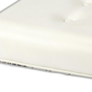 Homeroots 21" White Faux Leather And Clear Ottoman   389183