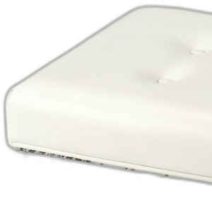 Homeroots 21" White Faux Leather And Clear Ottoman   389183