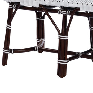 Homeroots 43" Dark Brown And White Wicker Entryway Bench  Rattan 389190