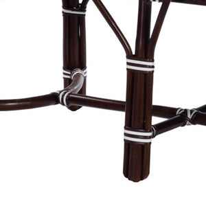 Homeroots 43" Dark Brown And White Wicker Entryway Bench  Rattan 389190