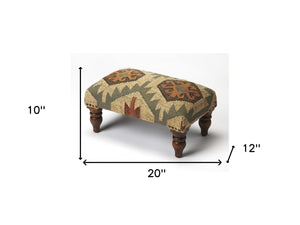 Homeroots 20" Brown Linen Cocktail Ottoman   389192
