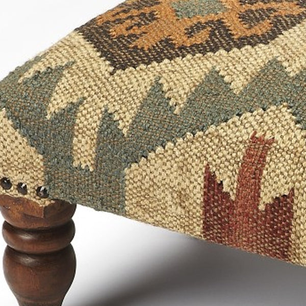 Homeroots 20" Brown Linen Cocktail Ottoman   389192