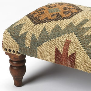 Homeroots 20" Brown Linen Cocktail Ottoman   389192