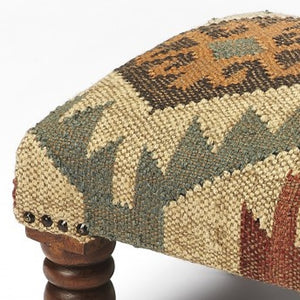 Homeroots 20" Brown Linen Cocktail Ottoman   389192