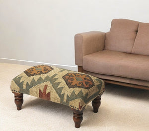 Homeroots 20" Brown Linen Cocktail Ottoman   389192