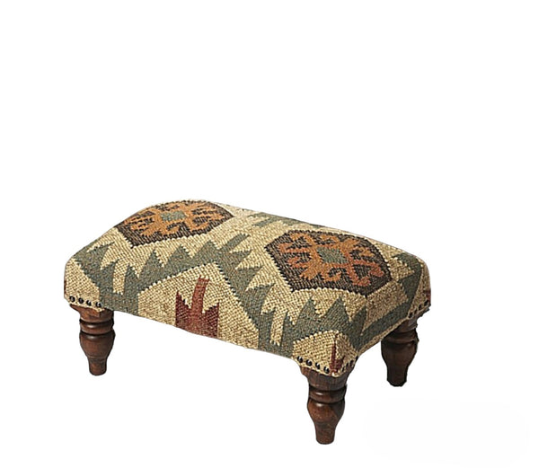 Homeroots 20" Brown Linen Cocktail Ottoman   389192