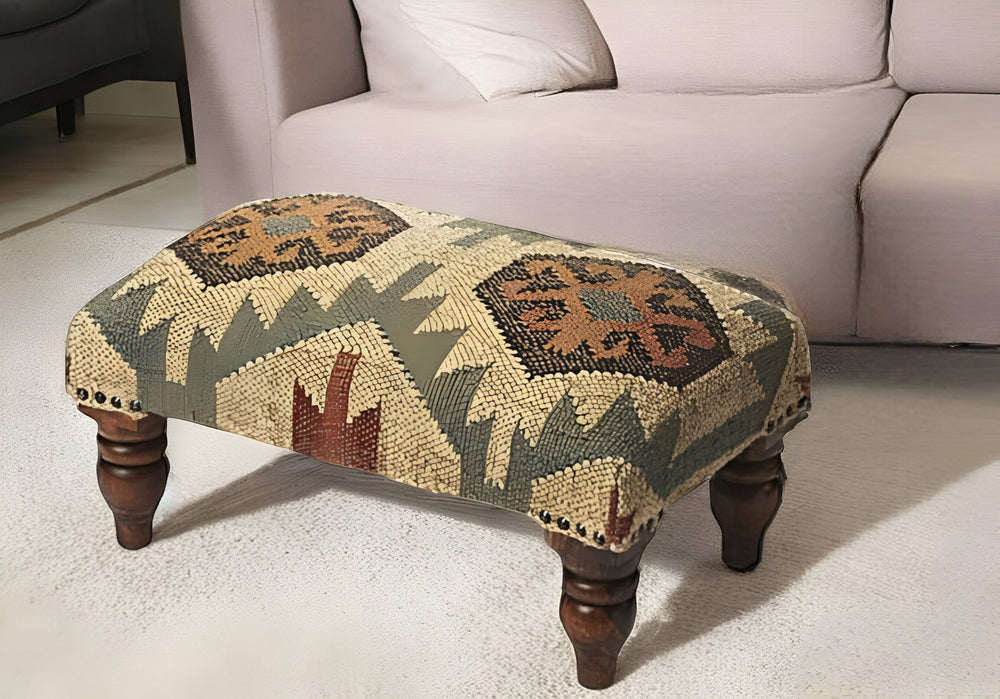 Homeroots 20" Brown Linen Cocktail Ottoman   389192