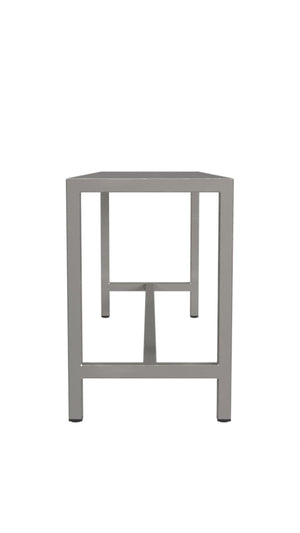HomeRoots 44" Silver Iron Bench - Stylish Modern Seating for Entryway, Hallway & Laundry Room - Durable & Elegant 389193