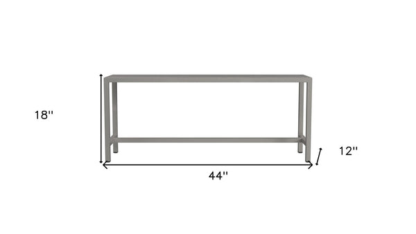 HomeRoots 44" Silver Iron Bench - Stylish Modern Seating for Entryway, Hallway & Laundry Room - Durable & Elegant 389193