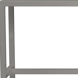 HomeRoots 44" Silver Iron Bench - Stylish Modern Seating for Entryway, Hallway & Laundry Room - Durable & Elegant 389193