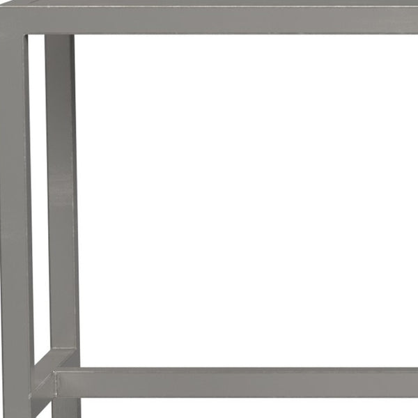 HomeRoots 44" Silver Iron Bench - Stylish Modern Seating for Entryway, Hallway & Laundry Room - Durable & Elegant 389193