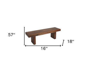 Homeroots Modern Chunky Solid Wood Bench  Solid Wood 389202